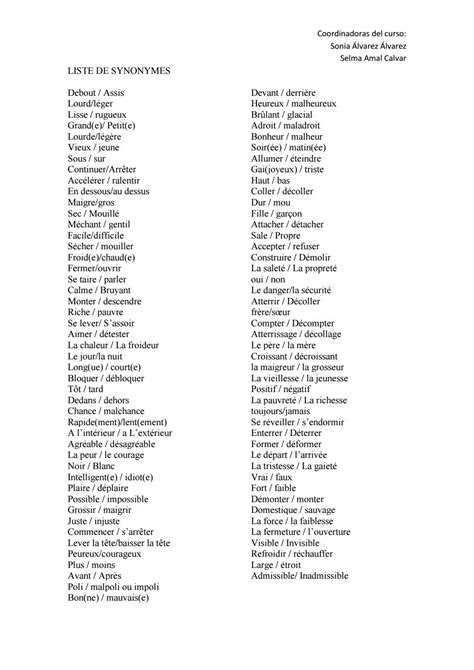 exemple synonyme|Synonyme de exemple : la liste des plus utilisés .